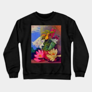 'Flowers Cultivated in the Botanic Garden, Rio Janeiro, Brazil' by Marianne North REMASTERED TECHNICOLOR Crewneck Sweatshirt